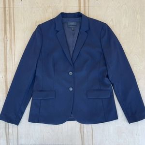 J. Crew Womens Jacket Blue Size 14 1035 Two Front Super 120s Wool Blazer